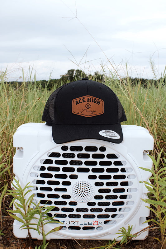 Black Leather Patch Hat